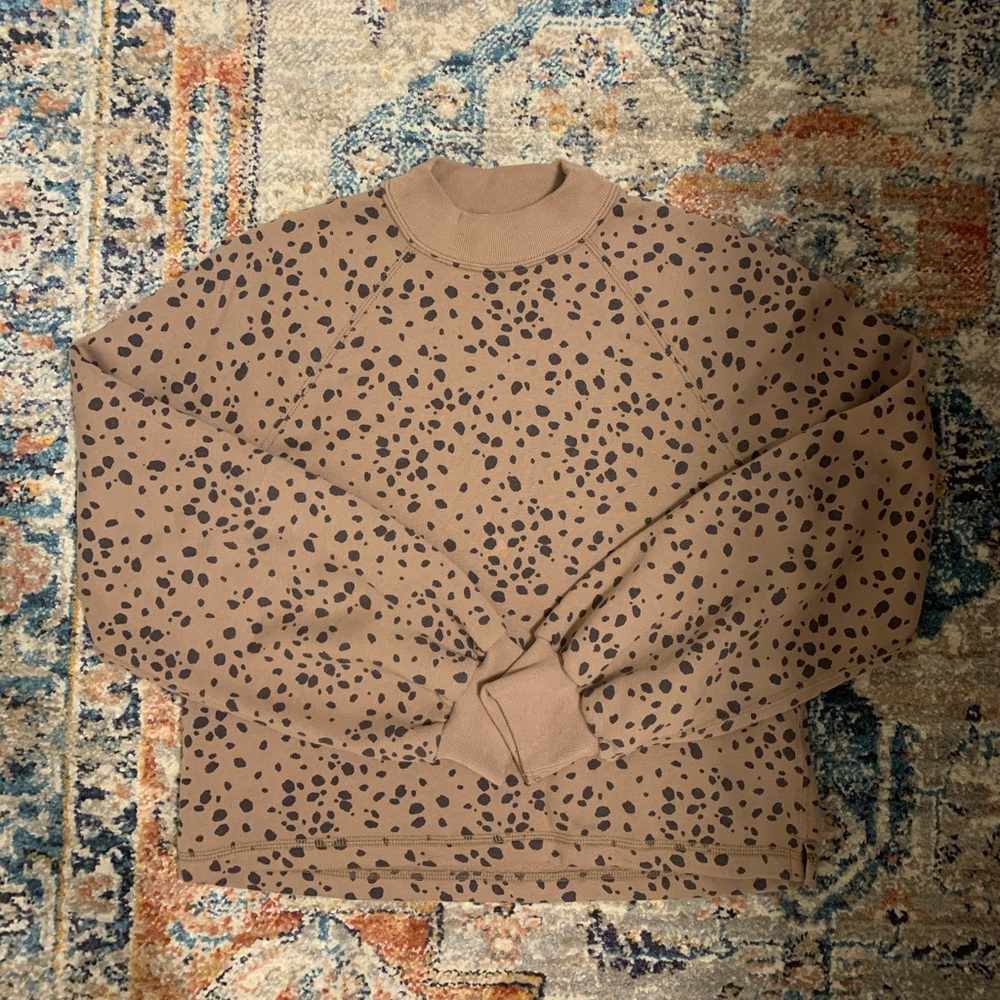 Abercrombie & Fitch Mock Neck Leopard Sweatshirt